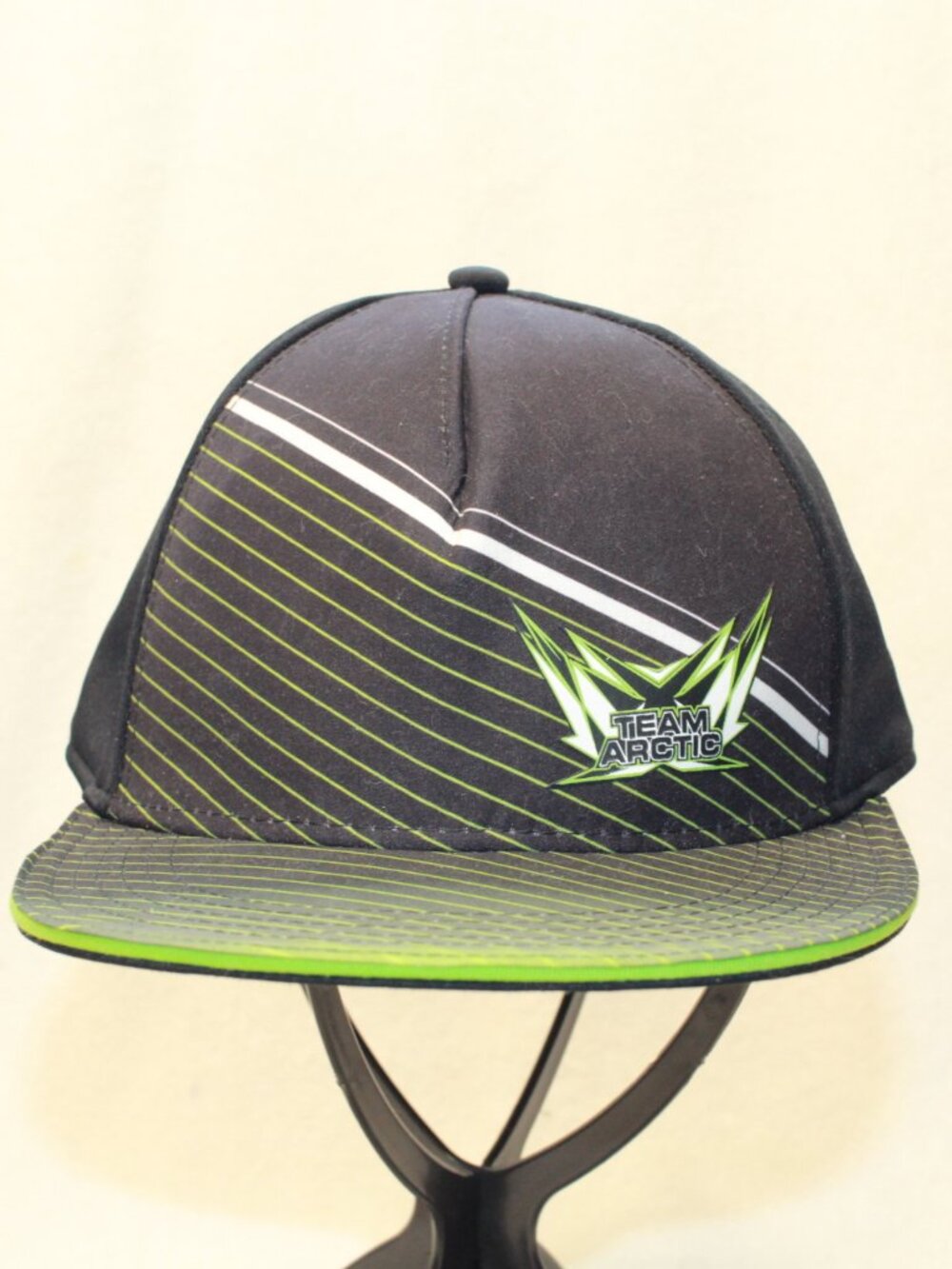 Arcticwear Size S/M Black With Green Stripe Team Arctic Flat Brim Cap Hat